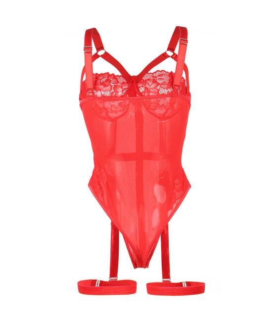 Subblime - teddy con liguero detalle tiras pecho rojo s/m