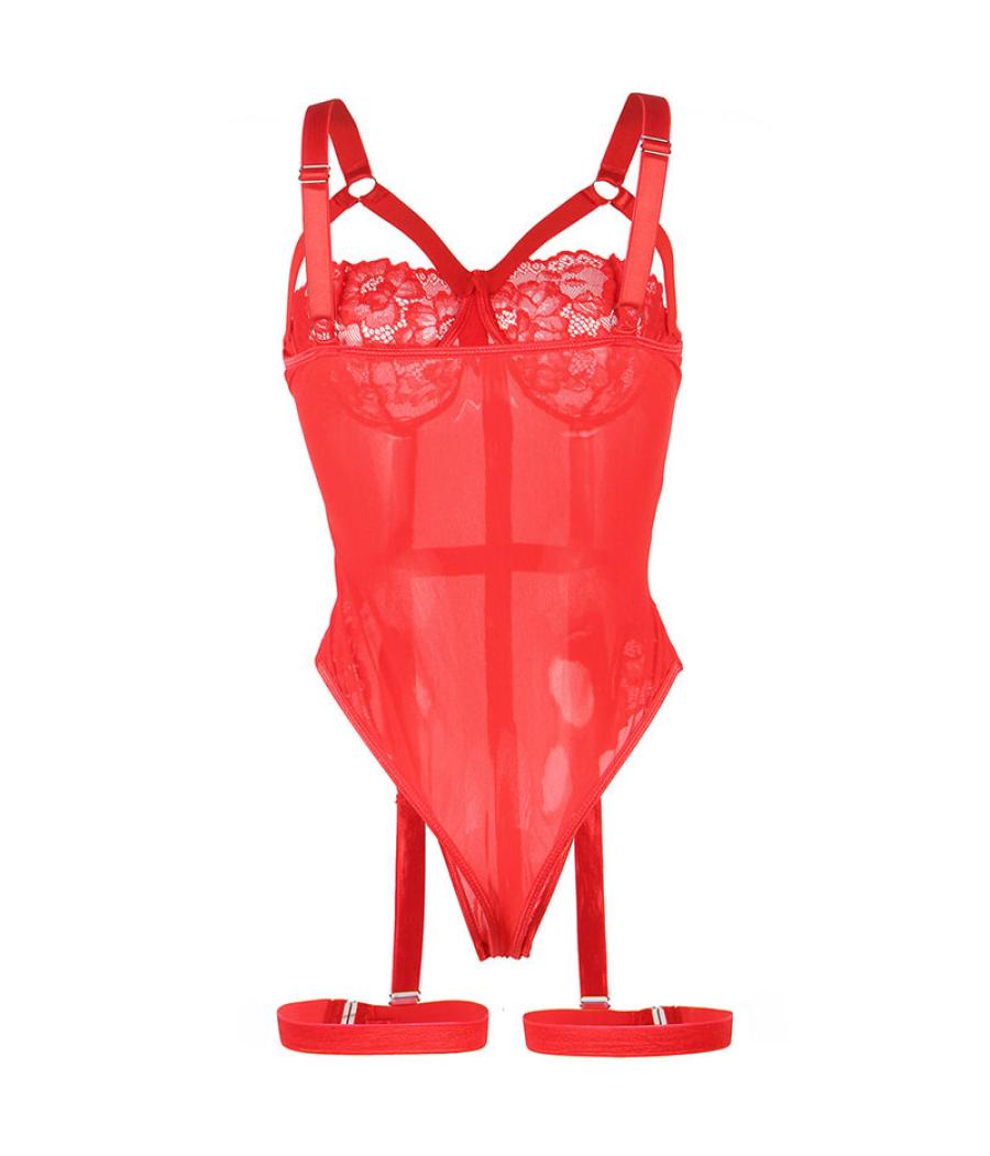 Subblime - teddy con liguero detalle tiras pecho rojo s/m