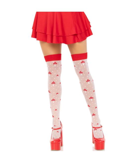 Leg avenue - calcetines altos champiÃones rojo/blanco