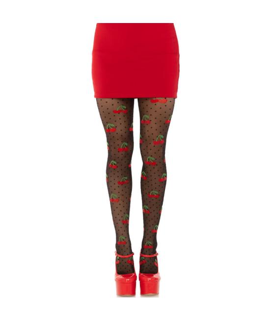 Leg avenue - medias lunares cereza negro