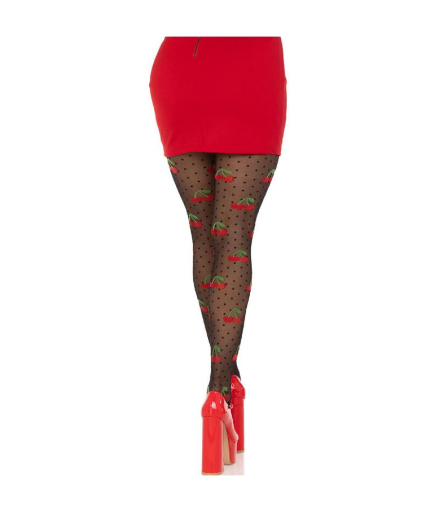 Leg avenue - medias lunares cereza negro