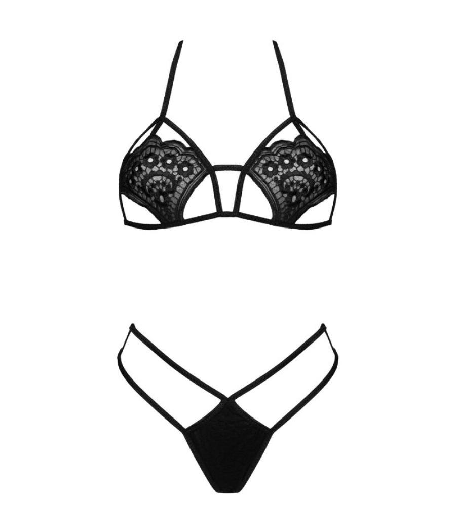 Livco corsetti fashion - jimena lc 20216 sujetador + tanga negro talla Ãnica