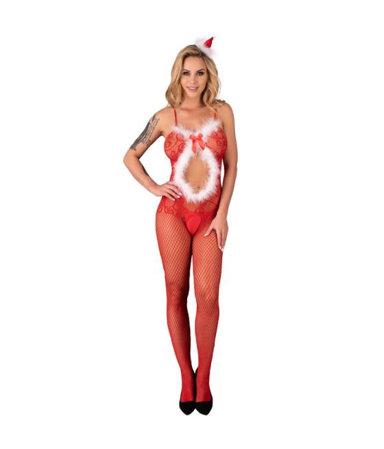 Livco corsetti fashion - magali lc 17178 bodystocking crotchless navideÃo talla Ãnica