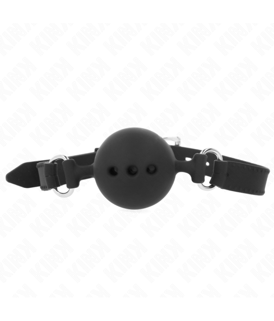 Kink - mordaza 55 x 2 cm de bola 4.5 cm de silicona completa talla m negro ajustable 35-51 cm