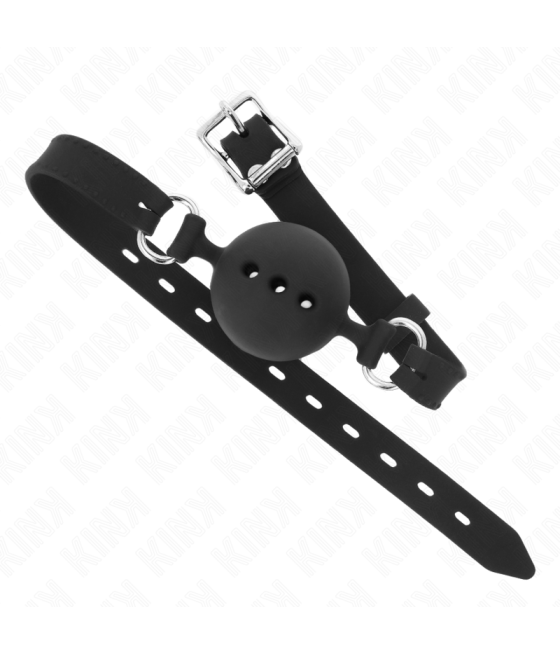 Kink - mordaza 55 x 2 cm de bola 4.5 cm de silicona completa talla m negro ajustable 35-51 cm