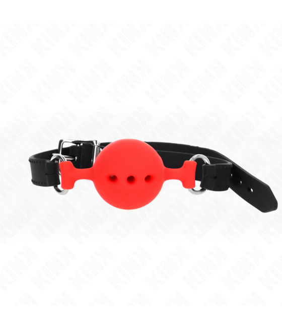 Kink - mordaza 55 x 2 cm de bola 4.5 cm de silicona completa talla m rojo ajustable 35-51 cm