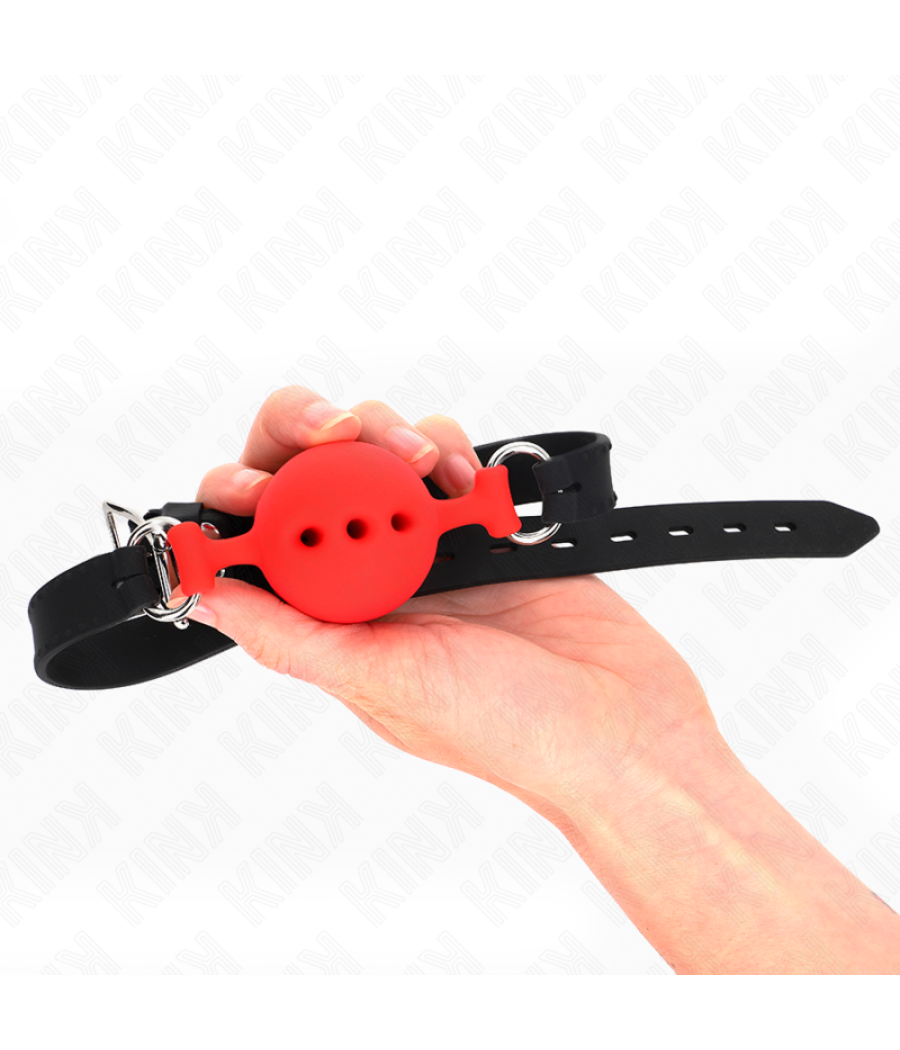 Kink - mordaza 55 x 2 cm de bola 4.5 cm de silicona completa talla m rojo ajustable 35-51 cm