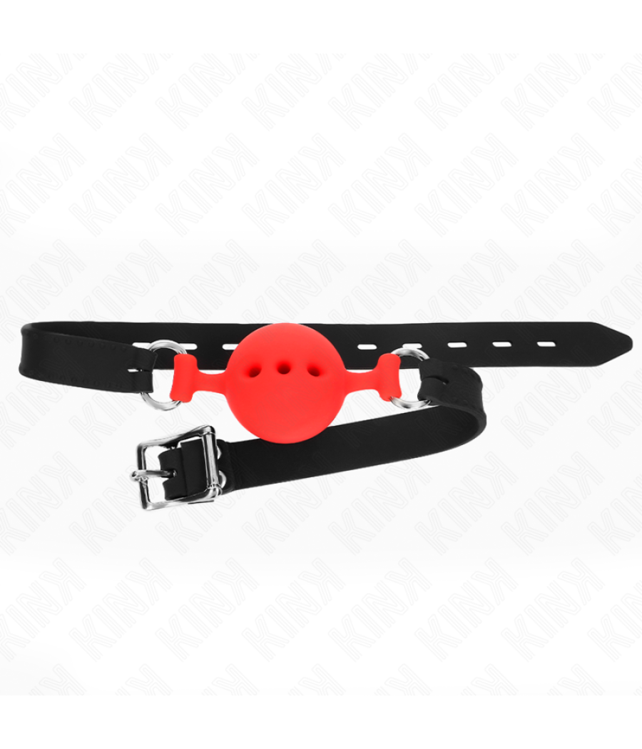 Kink - mordaza 55 x 2 cm de bola 4.5 cm de silicona completa talla m rojo ajustable 35-51 cm