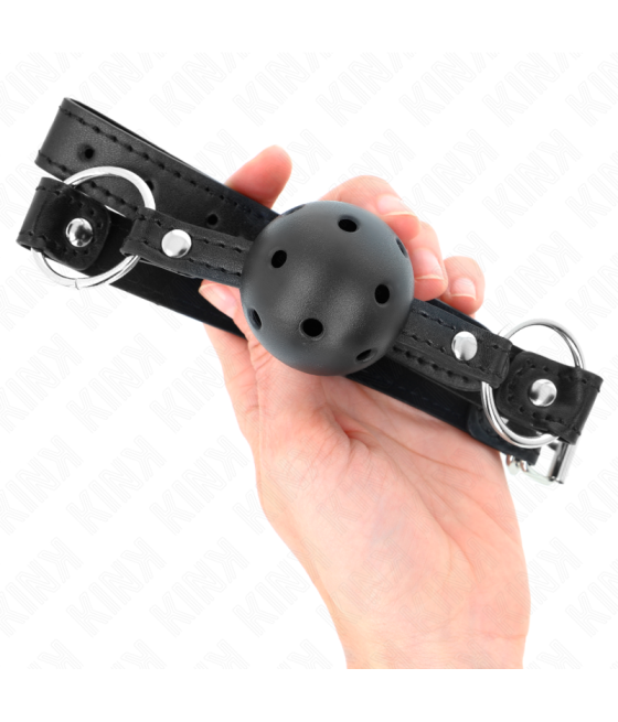 Kink - mordaza de bola 4.5 cm negra dura hueca modelo 1 63.5 x 2 cm
