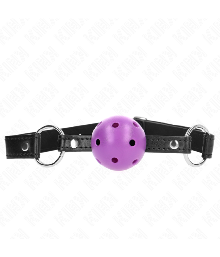 Kink - mordaza de bola 4.5 cm morado dura hueca 63.5 x 2 cm