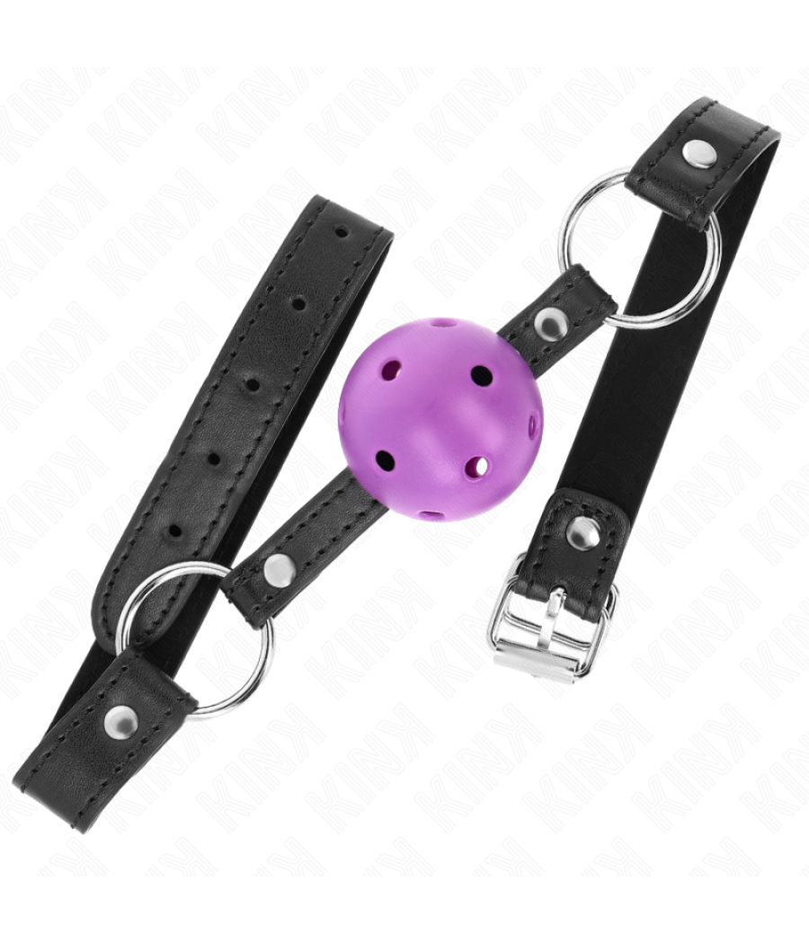 Kink - mordaza de bola 4.5 cm morado dura hueca 63.5 x 2 cm