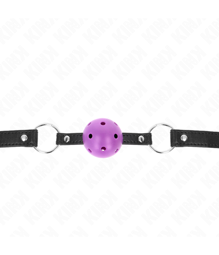 Kink - mordaza de bola 4.5 cm morado dura hueca 63.5 x 2 cm