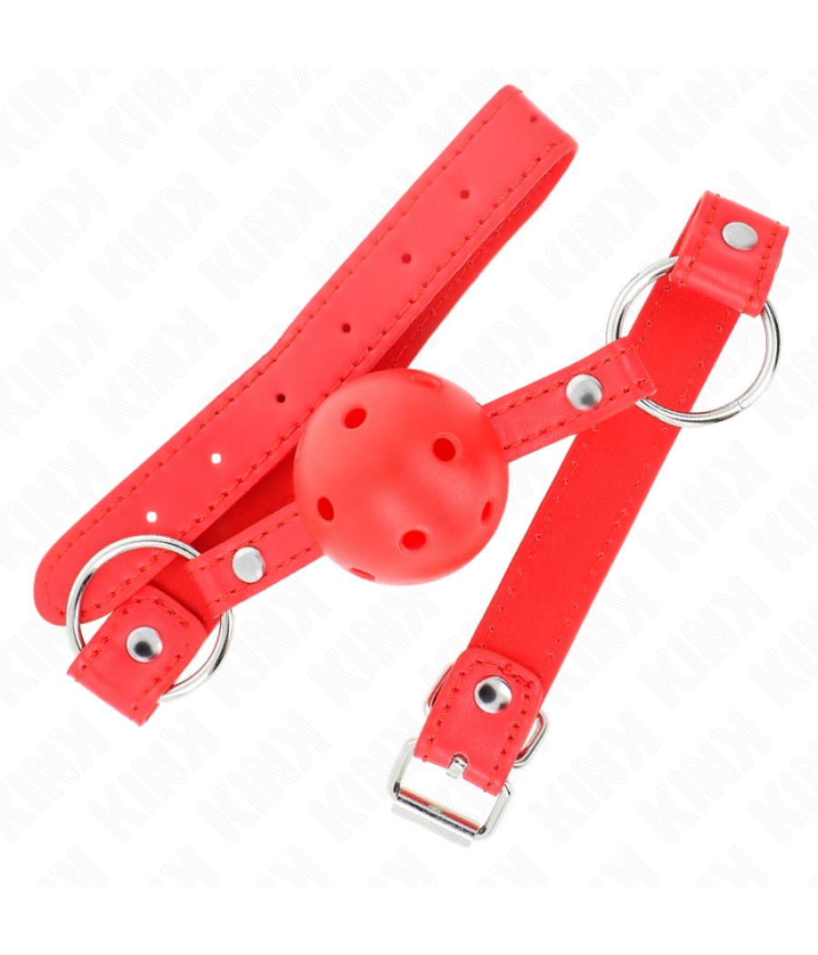 Kink - mordaza de bola 4 cm transpirable con doble remache modelo 1 rojo 62 x 2.5 cm ajustable 42-58 cm