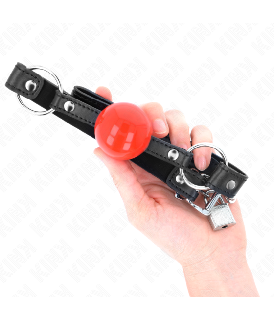 Kink - mordaza de bola 4 cm con candado bola roja correa negra 60 x 2 cm