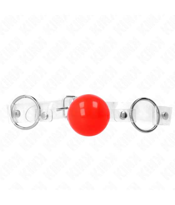 Kink - mordaza de bola roja de pvc transparente ajustable