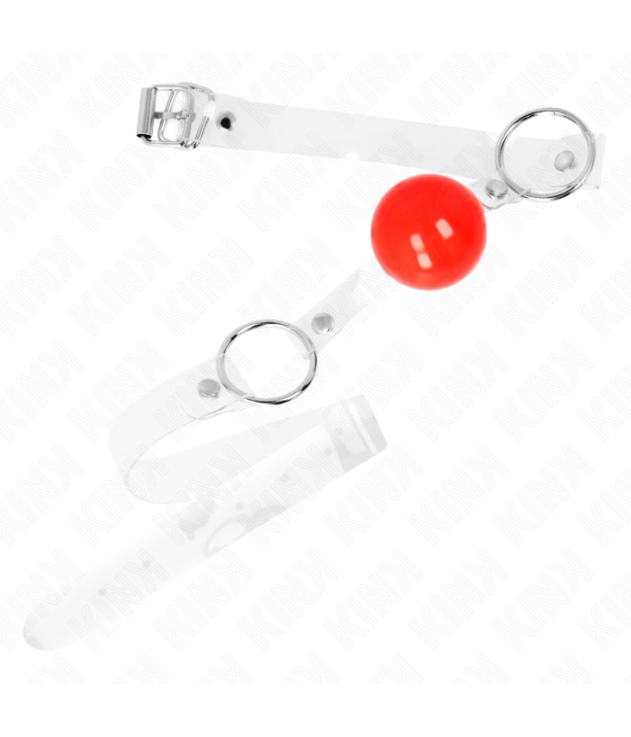 Kink - mordaza de bola roja de pvc transparente ajustable
