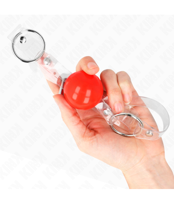 Kink - mordaza de bola roja de pvc transparente ajustable