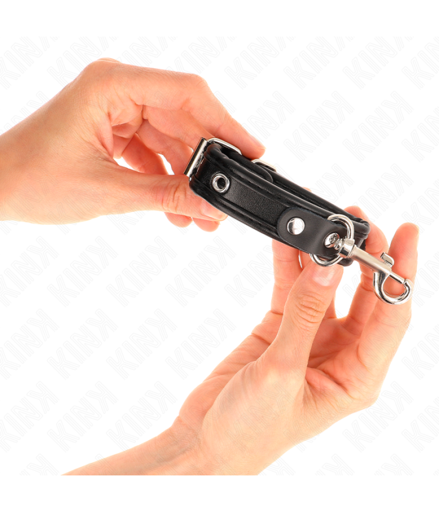 Kink - muÃequeras mini negro con tachuelas ajustable 16-22 cm x 2 cm