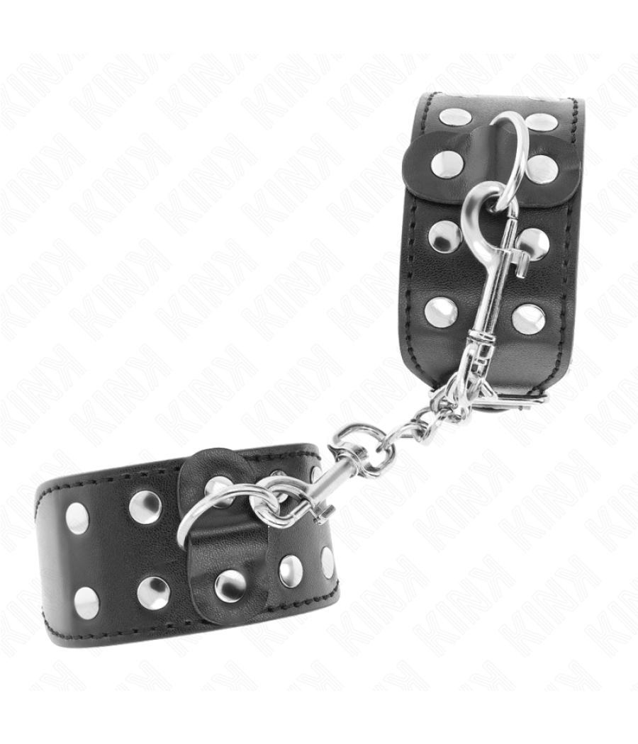 Kink - muÃequeras con doble lÃnea de tachuelas ajustable negro