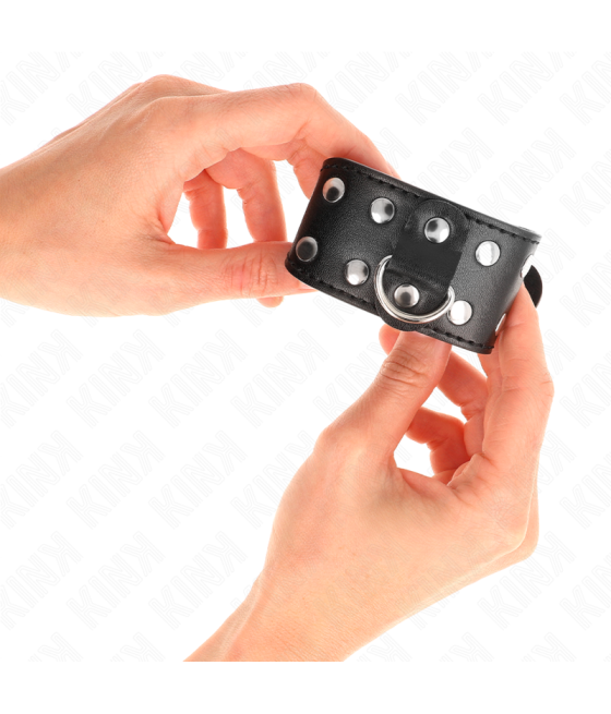 Kink - muÃequeras con doble lÃnea de tachuelas ajustable negro