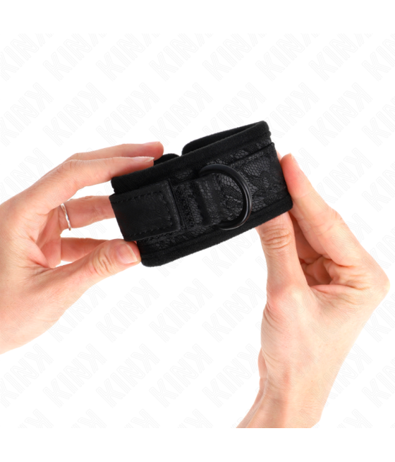 Kink - muÃequeras de encaje y neopreno ajustable negro 20-29 cm x 5 cm