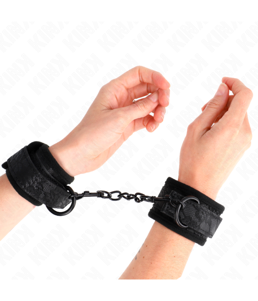 Kink - muÃequeras de encaje y neopreno ajustable negro 20-29 cm x 5 cm