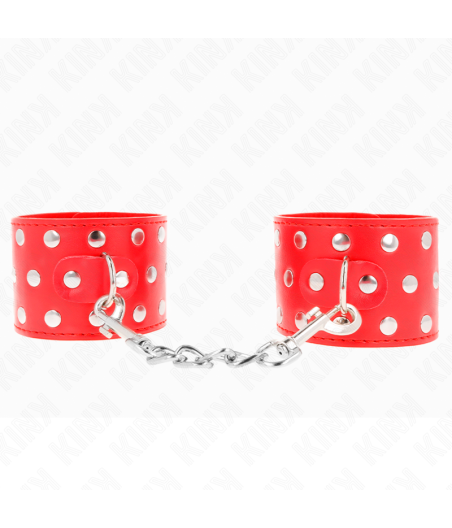 Kink - muÃequeras con cierre a presiÃn lleno de tachuelas ajustable rojo 19-24 cm x 5.5 cm