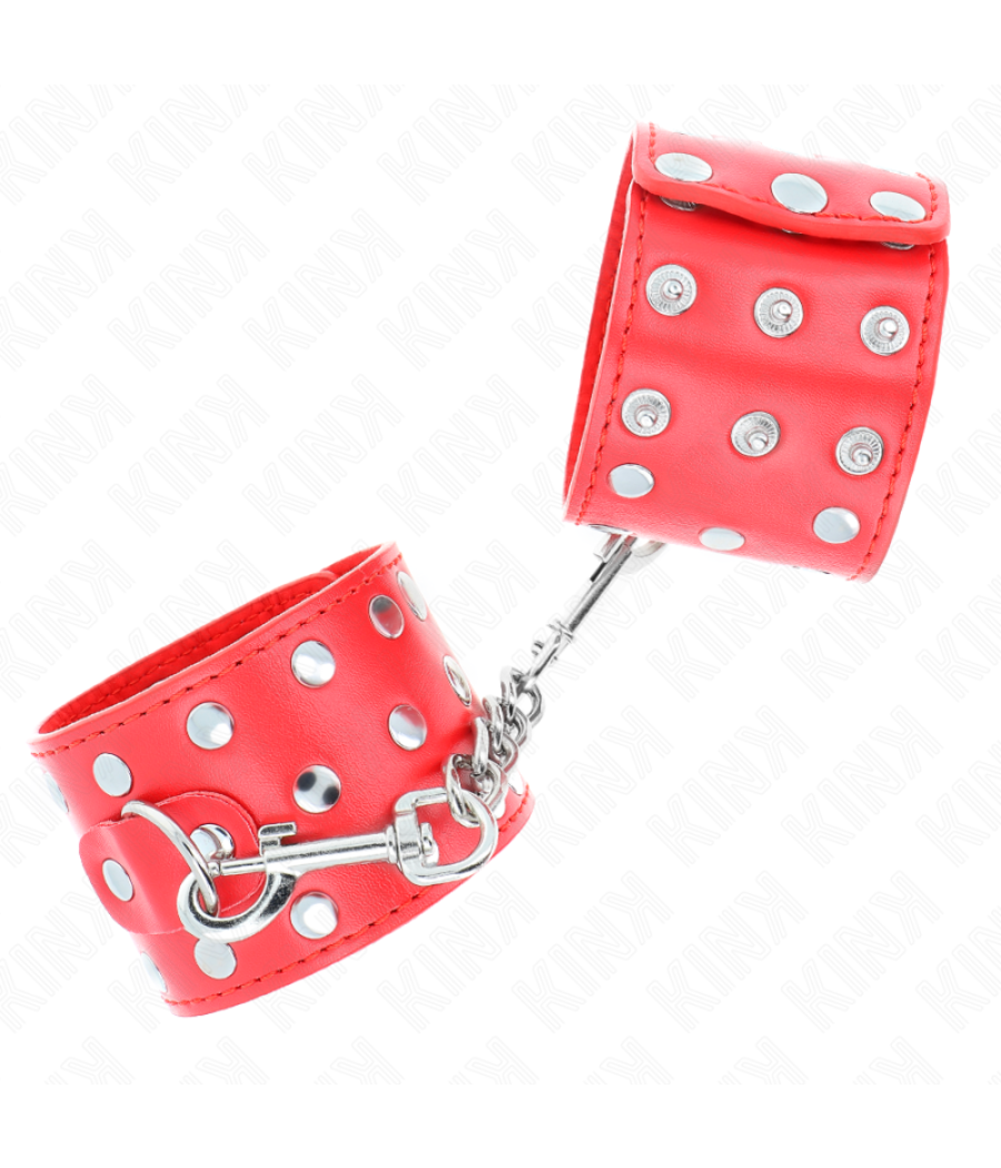 Kink - muÃequeras con cierre a presiÃn lleno de tachuelas ajustable rojo 19-24 cm x 5.5 cm