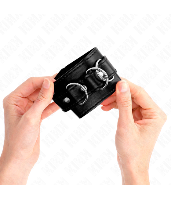 Kink - muÃequeras con 3 anillas en d ajustable negro 17.5-25 cm x 6 cm