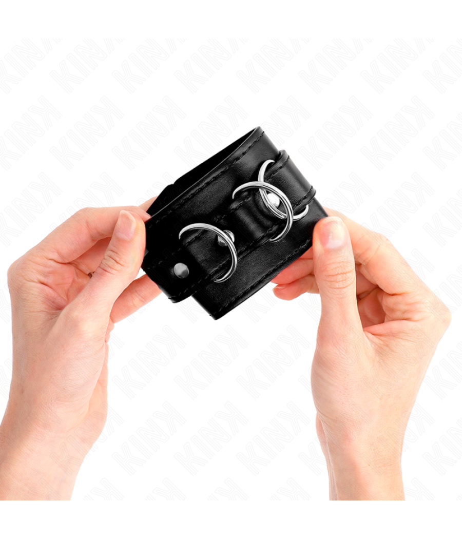 Kink - muÃequeras con 3 anillas en d ajustable negro 17.5-25 cm x 6 cm