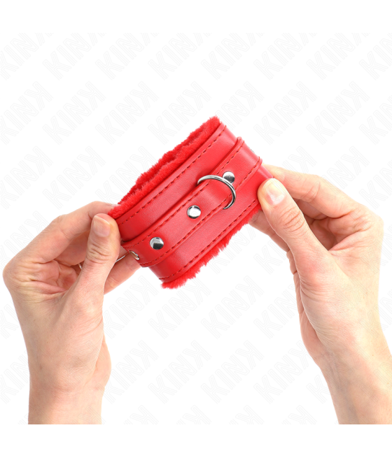 Kink - muÃequeras forradas premium rojo con correa rojo ajustable 17-29 cm x 6 cm