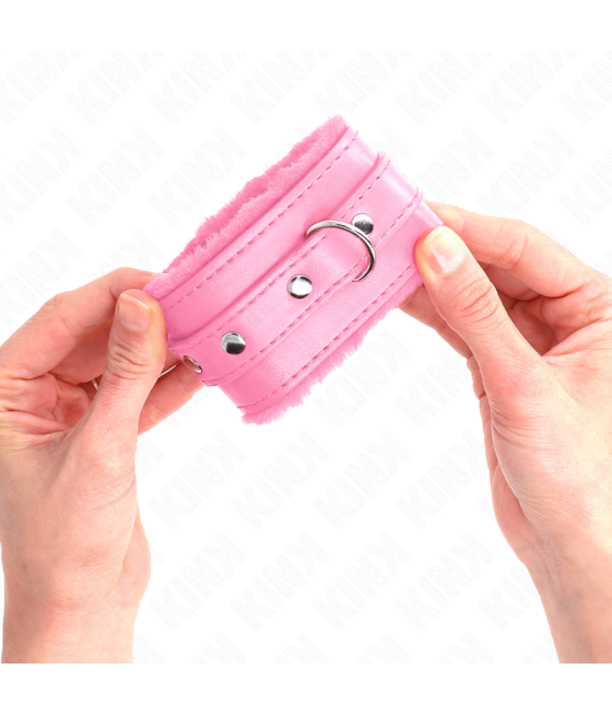 Kink - muÃequeras forradas premium rosa con correa rosa ajustable 17-29 cm x 6 cm