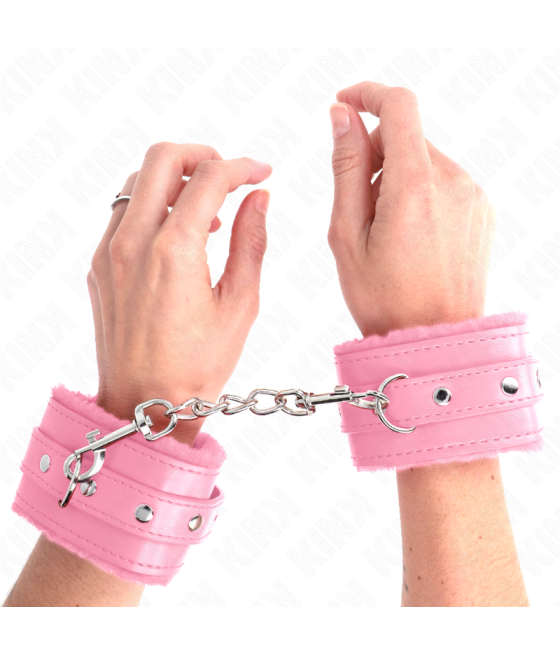 Kink - muÃequeras forradas premium rosa con correa rosa ajustable 17-29 cm x 6 cm