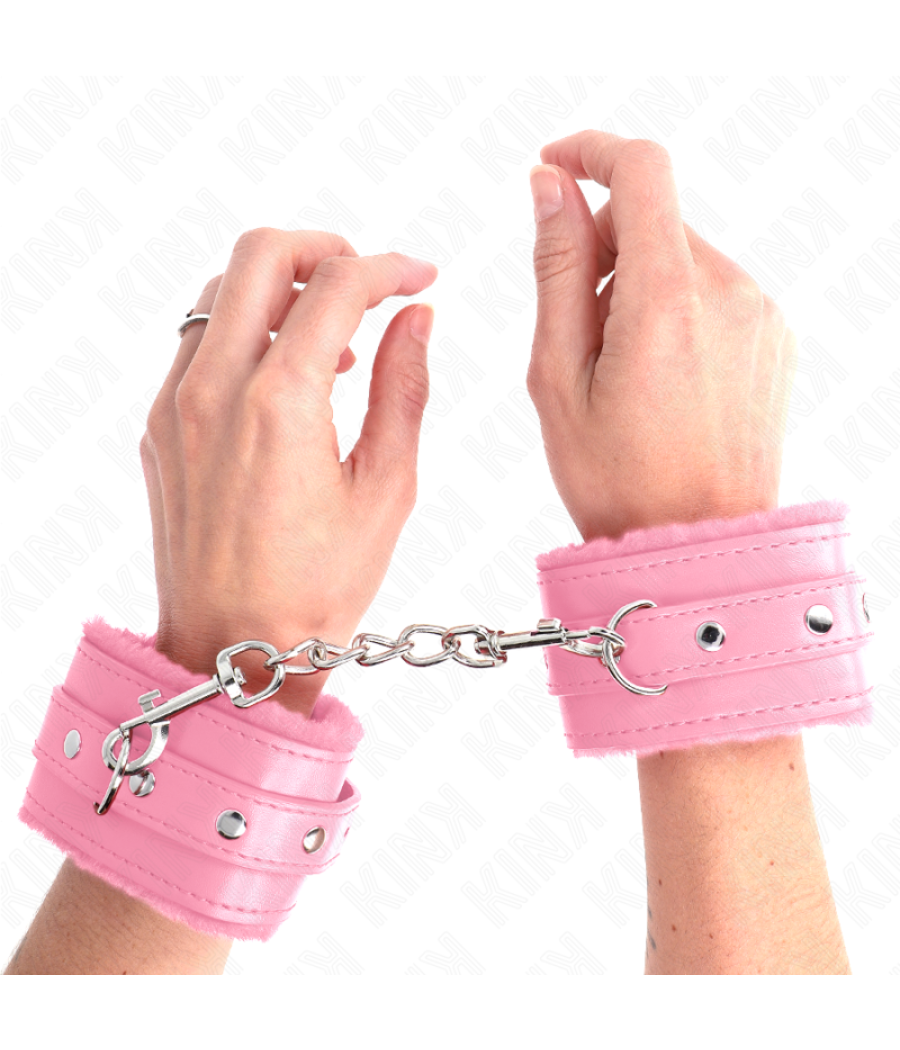 Kink - muÃequeras forradas premium rosa con correa rosa ajustable 17-29 cm x 6 cm