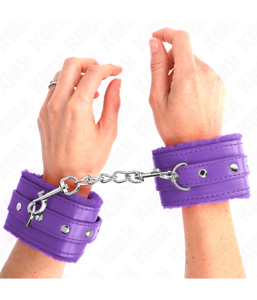 Kink - muÃequeras forradas premium violeta con correa violeta ajustable 17-29 cm x 6 cm