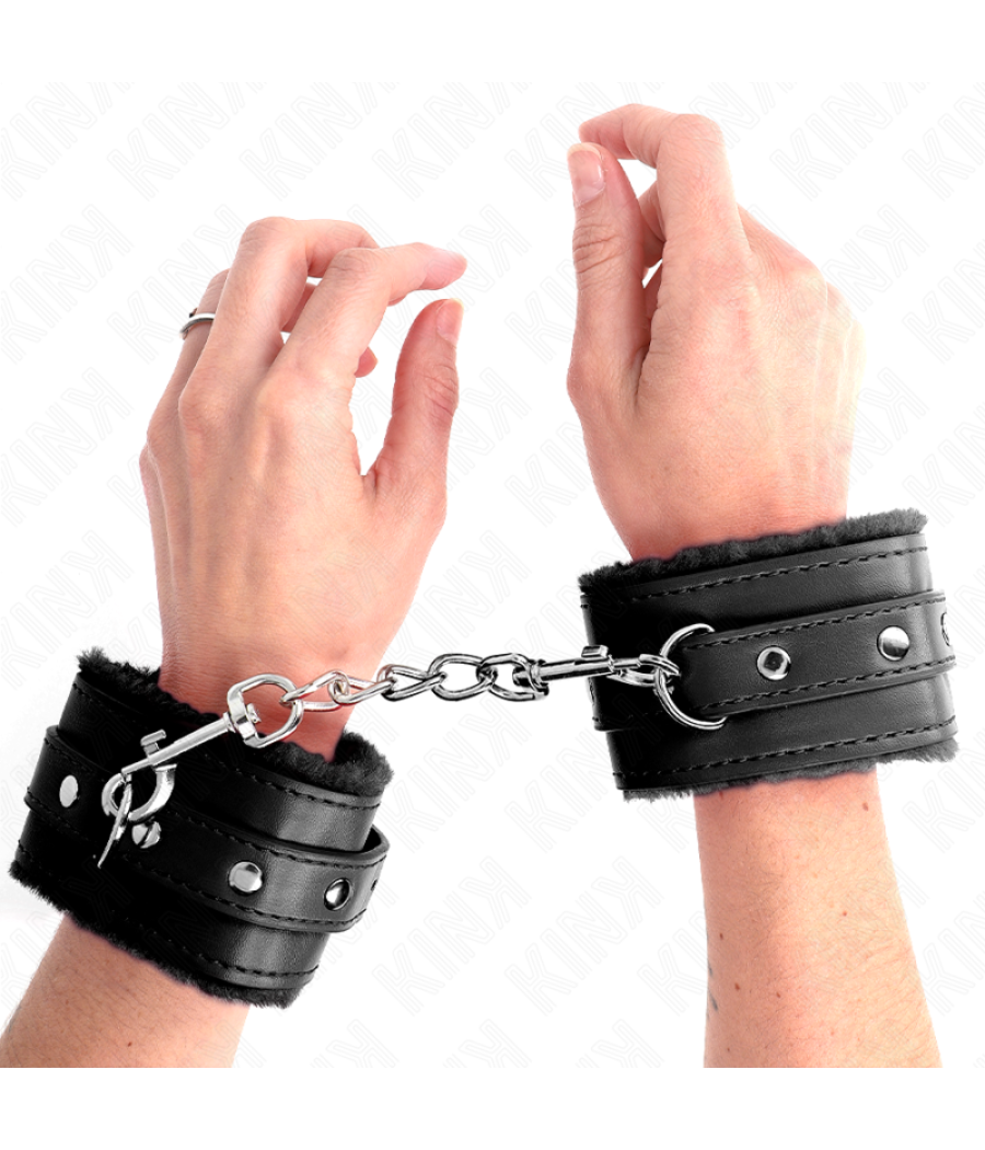 Kink - muÃequeras forradas premium negro con correa negro ajustable 17-29 cm x 6 cm