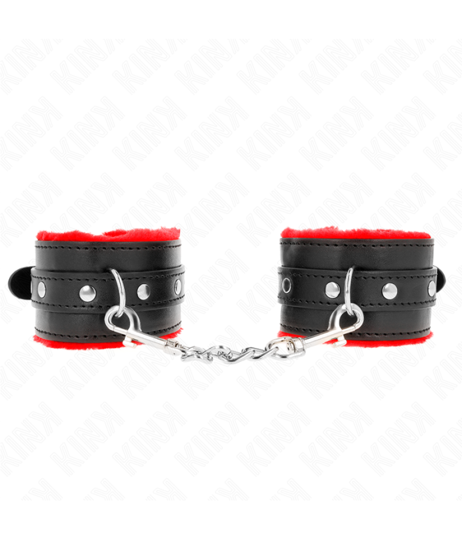 Kink - muÃequeras forradas premium rojo con correa negro ajustable 17-29 cm x 6 cm