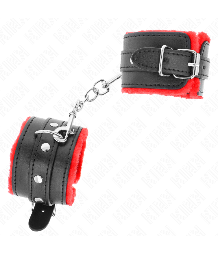 Kink - muÃequeras forradas premium rojo con correa negro ajustable 17-29 cm x 6 cm