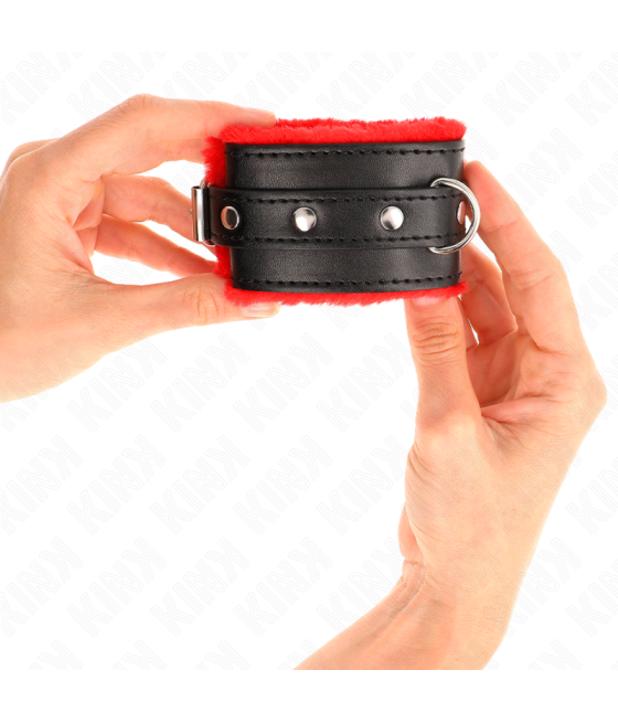Kink - muÃequeras forradas premium rojo con correa negro ajustable 17-29 cm x 6 cm