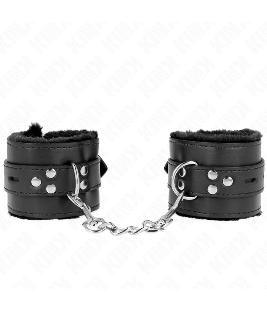 Kink - muÃequeras forradas con agujeros cuadrados negro y correa negro ajustable 17-29 cm x 6 cm