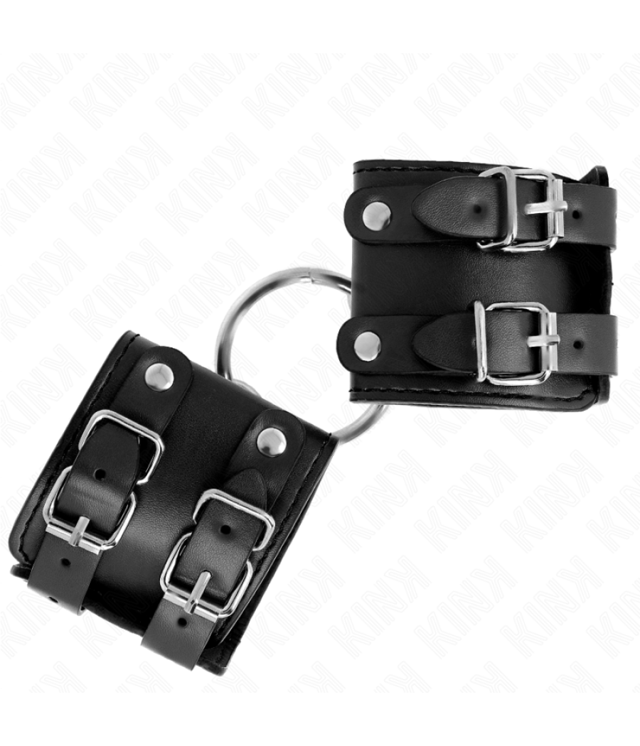 Kink - muÃequeras fijas con anilla y tachuelas negro ajustable 17-22 cm x 6.5 cm