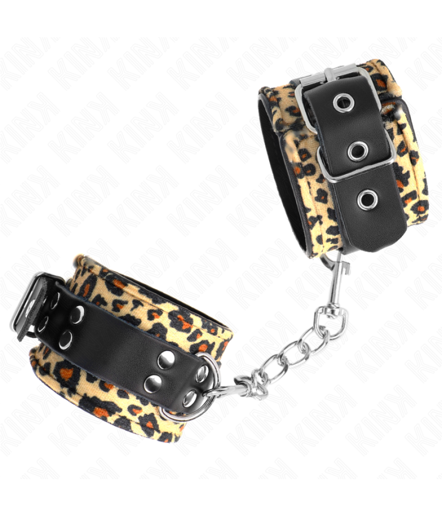 Kink - muÃequeras de cuero estilo leopardo ajustable 18-29 cm x 5.5 cm