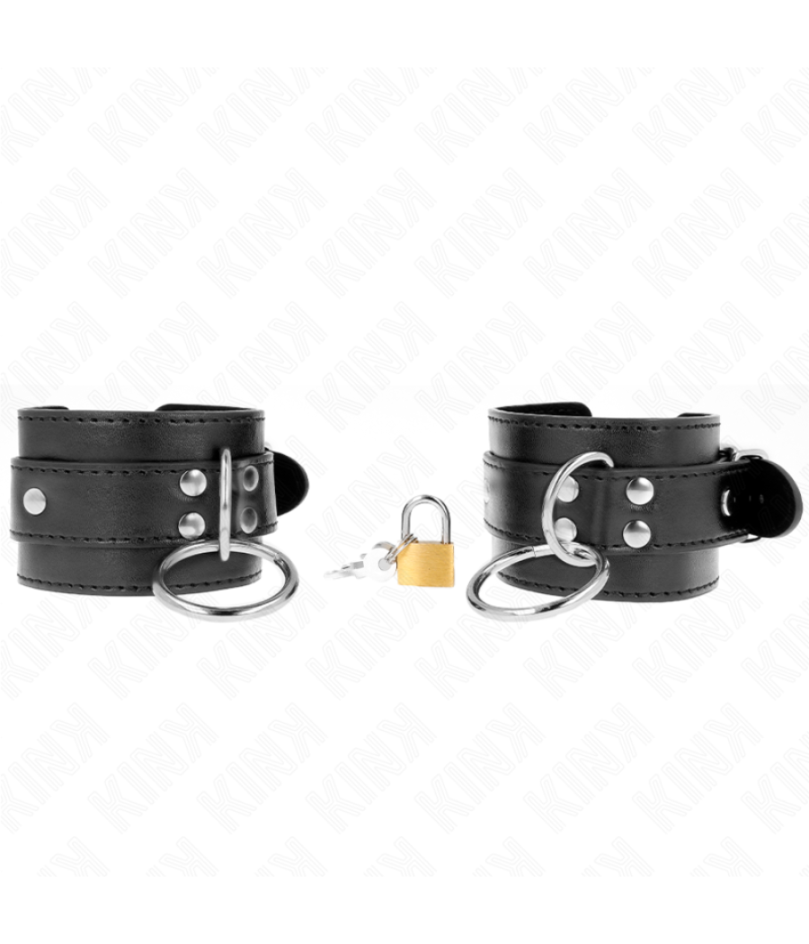 Kink - muÃequeras con bloqueo de candado en anillas negro ajustable 20-28 cm x 5.5 cm