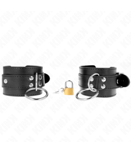 Kink - muÃequeras con bloqueo de candado en anillas negro ajustable 20-28 cm x 5.5 cm