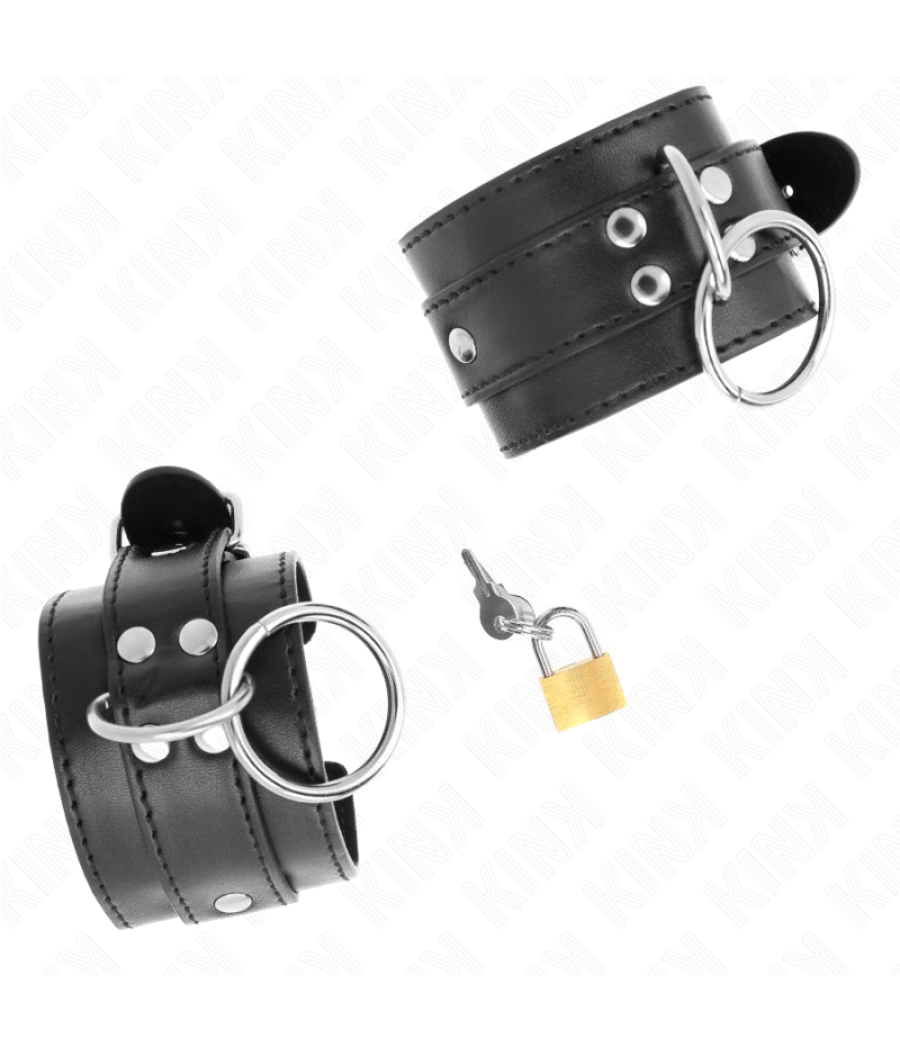 Kink - muÃequeras con bloqueo de candado en anillas negro ajustable 20-28 cm x 5.5 cm