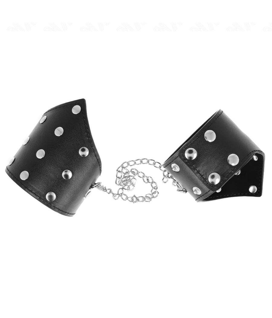 Kink - muÃequeras estilo puntiagudo negro con cadena ajustable 17-23 cm x 8.5 cm