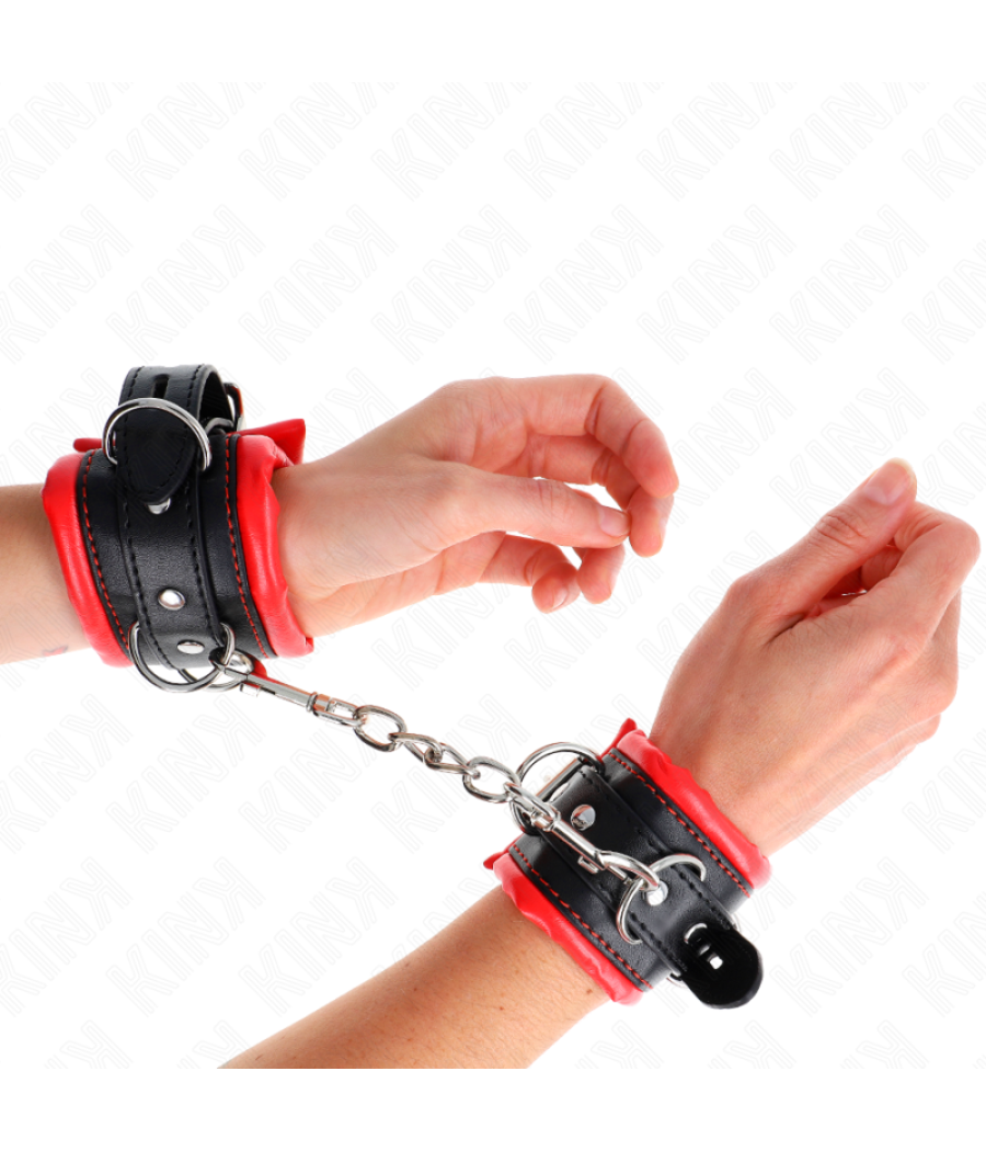 Kink - muÃequeras estilo heavy forro rojo ajustable 20-30 cm x 6 cm