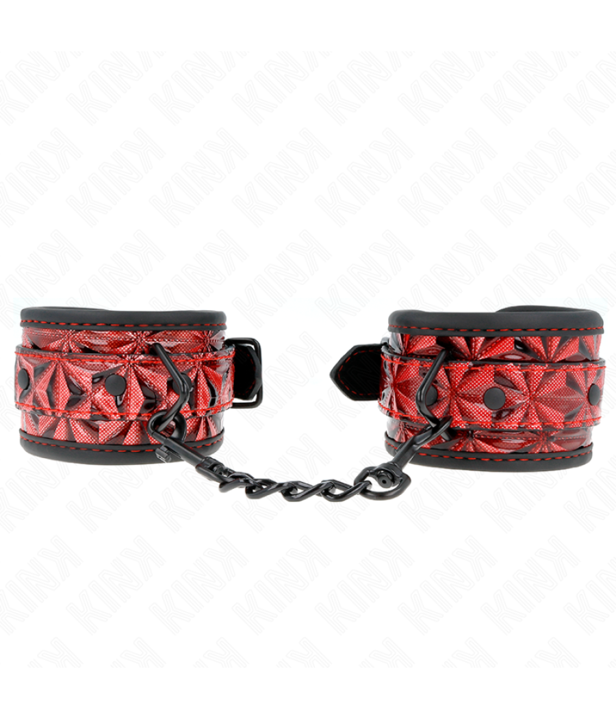 Kink - muÃequeras con patrÃn de diamantes rojo oscuro ajustable 17-26 cm x 5.5 cm