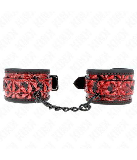 Kink - muÃequeras con patrÃn de diamantes rojo oscuro ajustable 17-26 cm x 5.5 cm