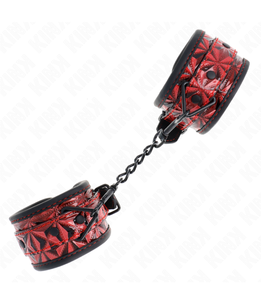 Kink - muÃequeras con patrÃn de diamantes rojo oscuro ajustable 17-26 cm x 5.5 cm